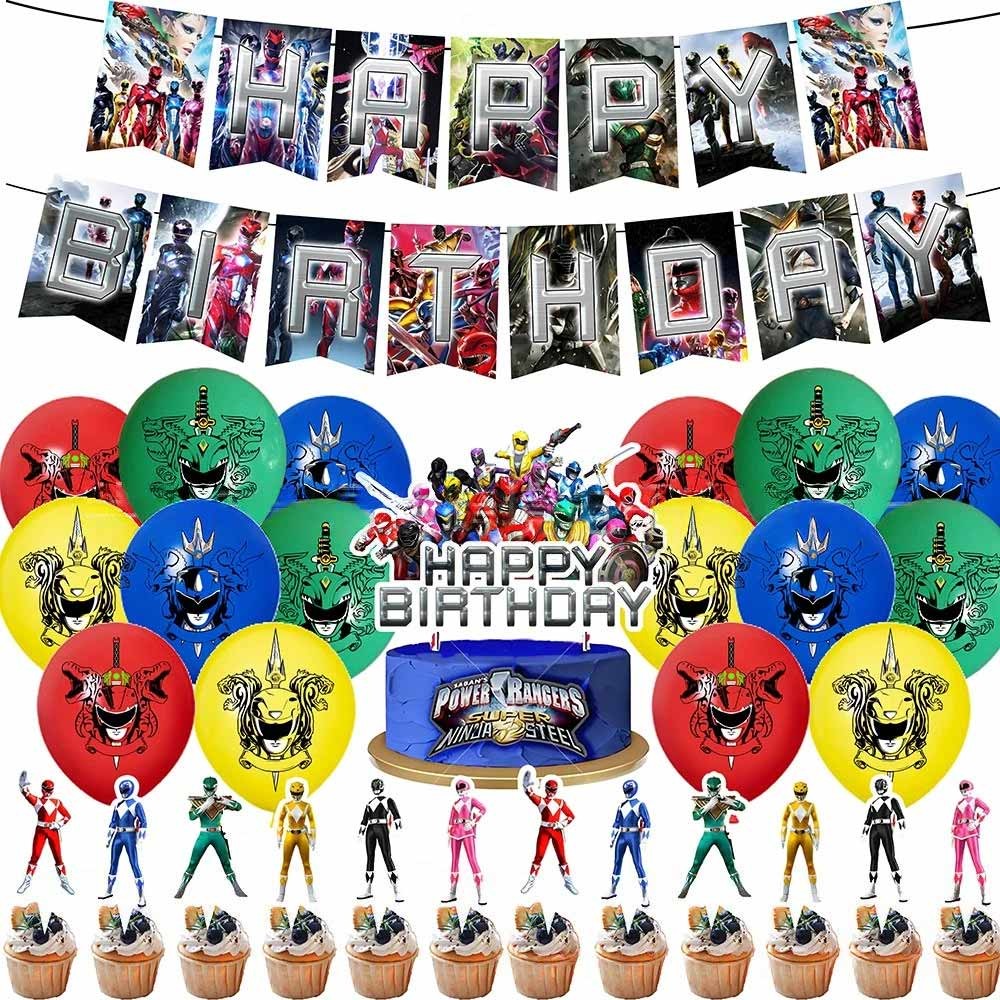 Power Rangers Party Supplies Balloons Cake Toppers Banner Birthday ...