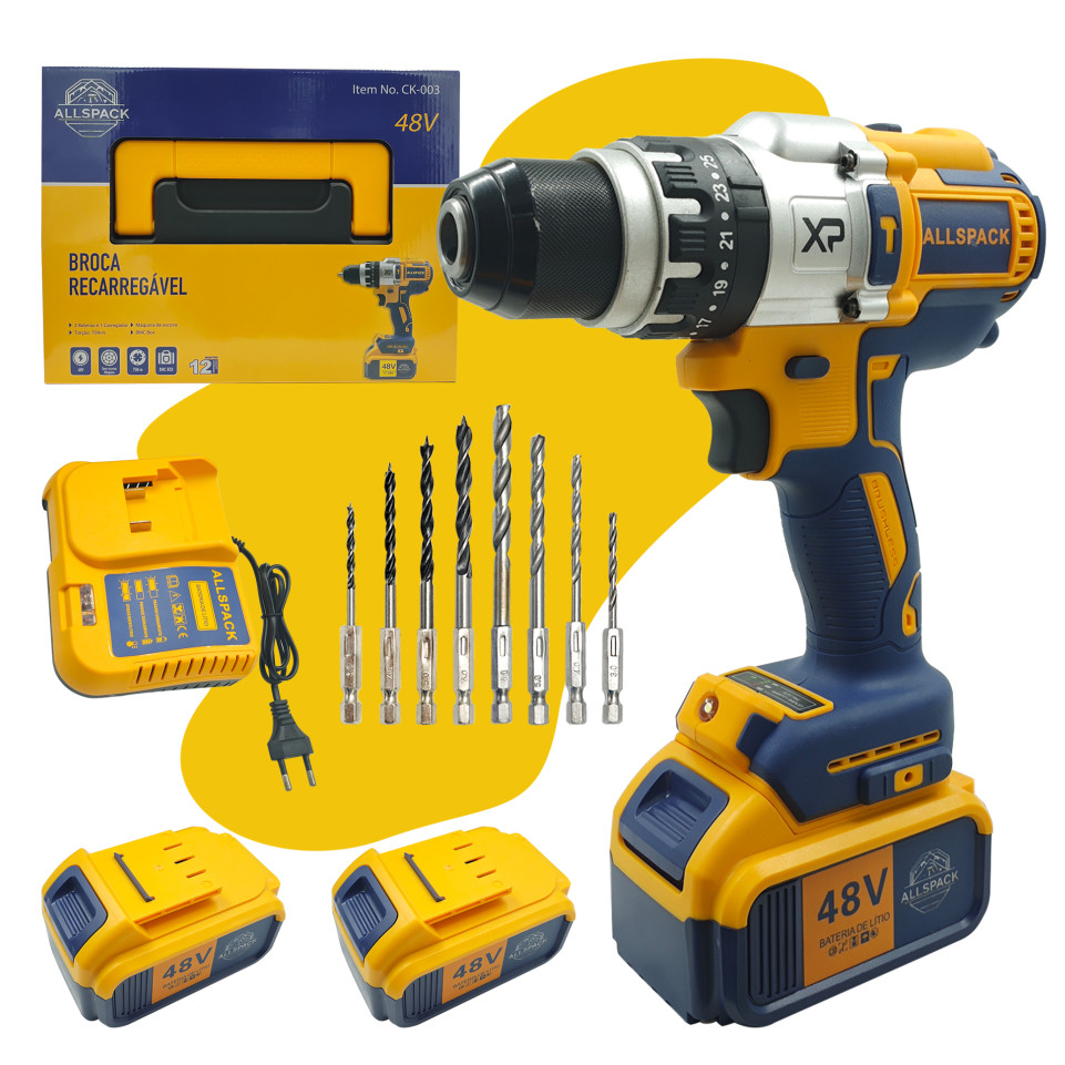 Parafusadeira Furadeira Brushless ALLSPACK CK-003 Pol. 2 Bat
