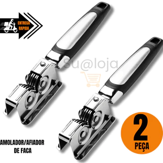 2 Amolador Afiador De Facas Em Aço Inox Profissional Com 4 Afiadores Profissional em Oferta na Shopee