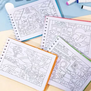 Livro de Colorir Infantil 48 Páginas - Desenhos Fofos para Crianças Pintarem e Se Divertirem em Oferta na Shopee