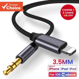 Para iPhone 3,5mm Cabo Aux Jack Adaptador De Fone De Ouvido 11 Pro XS XR X 12 13 14 15 Divisor De Áudio iOS 14 Acima