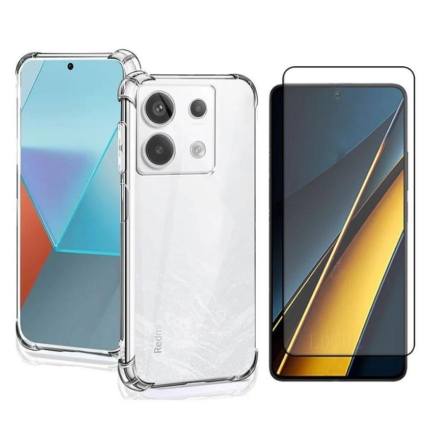 Película + Capa Para Poco X6. Kit Capinha Transparente e Pelicula Vidro 3D Xiaomi PocoX6