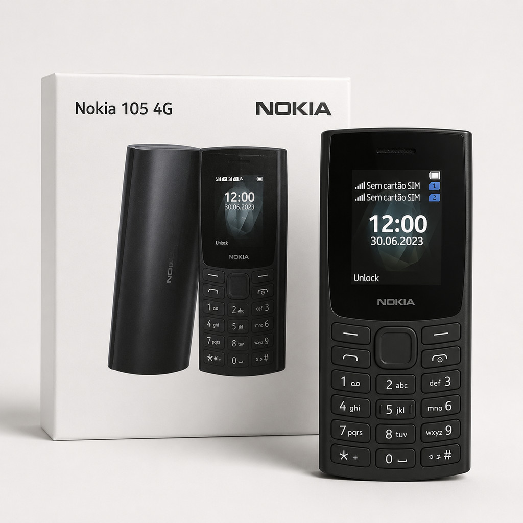 Celular Nokia 110 4G e 105 Dual Chip Simples, Fácil Para Idoso com