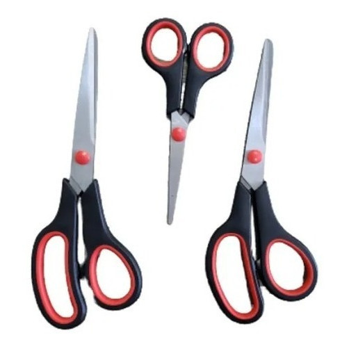 Kit 3 Tesouras Escritório Corte Papel Multi Uso Profissional | Shopee ...