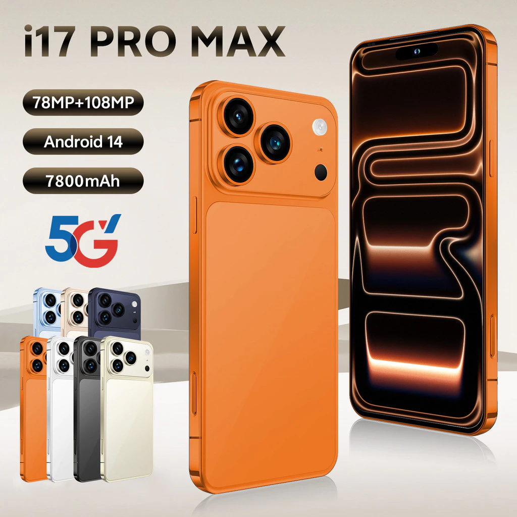 2026 Novo i17 Pro max 7.3 Polegadas HD 4K Android 15 16GB + 1TB 7800mAh Bateria 4G 5G Cartão Sim Duplo WiFi GPS Google
