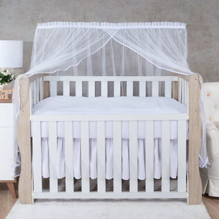 MOSQUITEIRO PARA BERÇO AMERICANO TULE BRANCO COM VIES DE VÁRIAS CORES ESCOLHA SUA COR - DELICADO em Oferta na Shopee