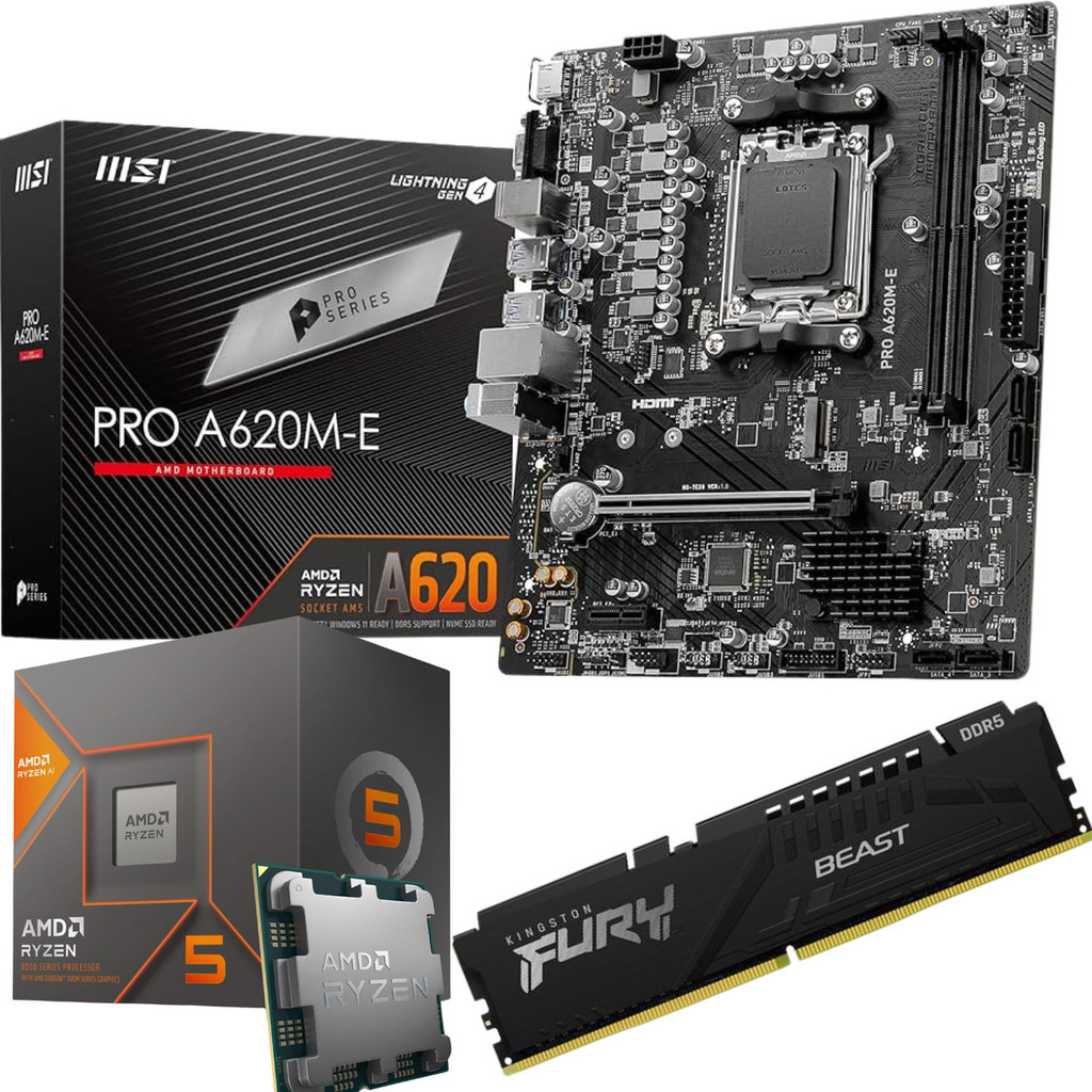 Kit Upgrade AMD Am5 Ryzen 5 8600g + A620m + 16gb Ddr5