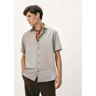 Camisa Masculina Manga Curta Texturizada em Oferta na Shopee