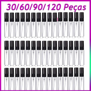 Frasco spray de vidro de 5 ml atomizador de vidro grosso kit de decantador de perfume pequeno frasco 30-120 peças preto