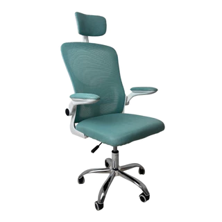 Cadeira de Escritório Diretor Oficial Vegas com apoio - Verde Branco + E-book