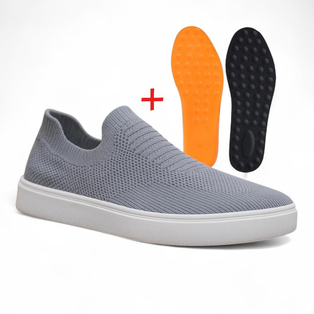 Kit Tênis Knit Masculino Calce Fácil Knit Respirável + Palmilha em