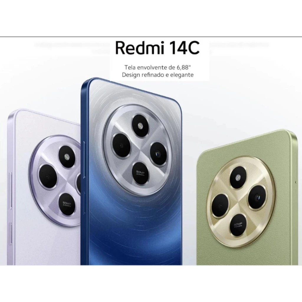 Xiaomi Redmi 14C 8GB 256GB Dual NFC SIM 4G Tela 6.88 90Hz Câmera 50MP Bateria 5160mAh Global
