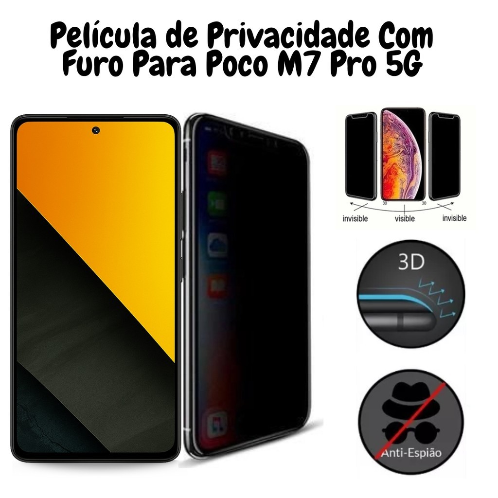 KeHowy Pellicola Privacy Per Xiaomi Poco M7 Pro 5G [2 Pezzi] Vetro Temperato 9H Anti-Spy | Protezione Schermo Invisibile