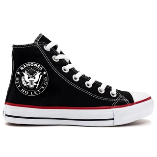 Tênis Masculino Feminino Estampa Banda Ramones Hey Ho Let's Go Cano Alto