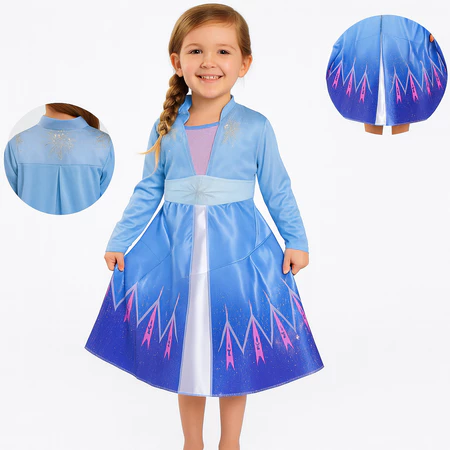 Fantasia vestido infantil princesa Elsa Frozen com capa