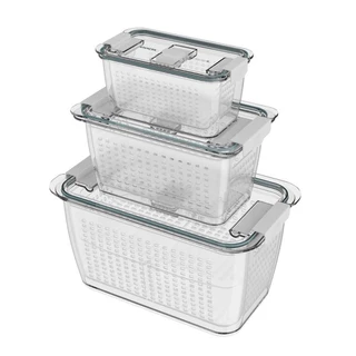 Kit 3 Organizadores de Geladeira com Cesto Conserve It Resistente - Invicta em Oferta na Shopee