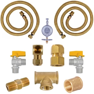 Kit Cooktop E Forno C/ 2 Flexível De 1,20m Para Gás de botijão GLP Fogões