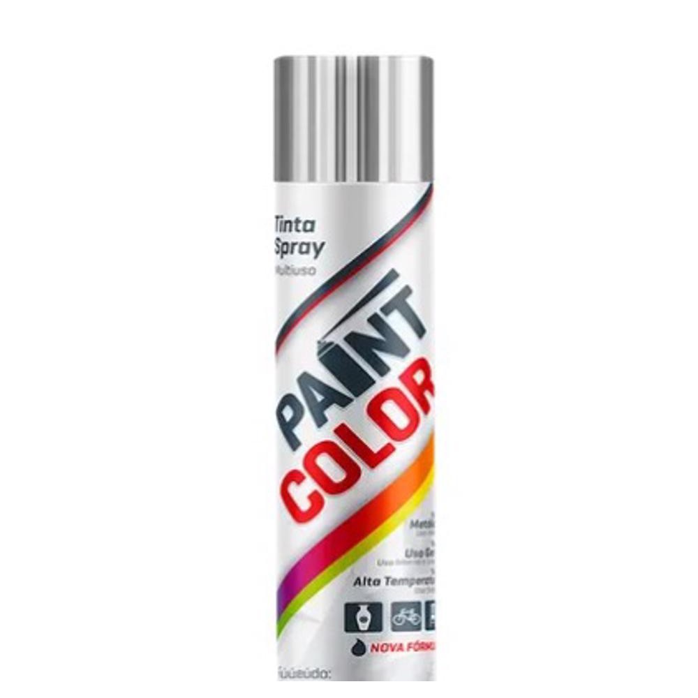 TINTA SPRAY ALTA TEMPERATURA PAINTCOLOR 250ML ALUMÍNIO 