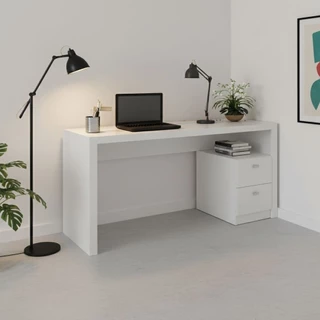 Escrivaninha Mesa Escritório 135,8cm com 2 gavetas ME4130 Branco