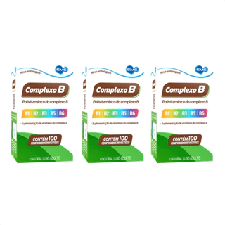 Kit com 3 - Polivitamínico Complexo B EMS 100 Cmp Suplemento - Envio Imediato