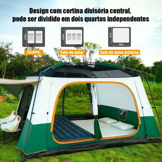 Barraca Camping Acampamento 8-16 Pessoas Grande Família Lux impermeável Varanda Para 430*305*200 Cm