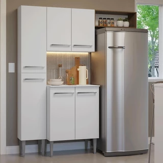 Armário de Cozinha Compacta 156 cm Emilly Madesa 03 em Oferta na Shopee