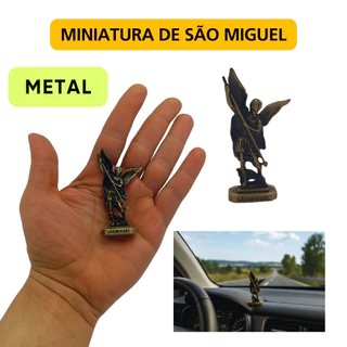 São Miguel Miniatura 7cm em Metal para Decoração Católica