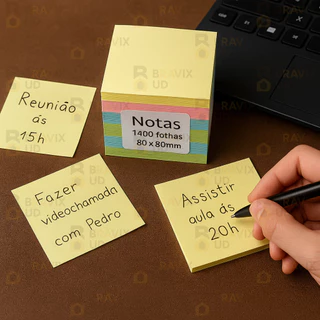 Blocos De Anotação 1400 FOLHAS Colorido Rascunho Anotações Bilhete Post it Papelaria Papel