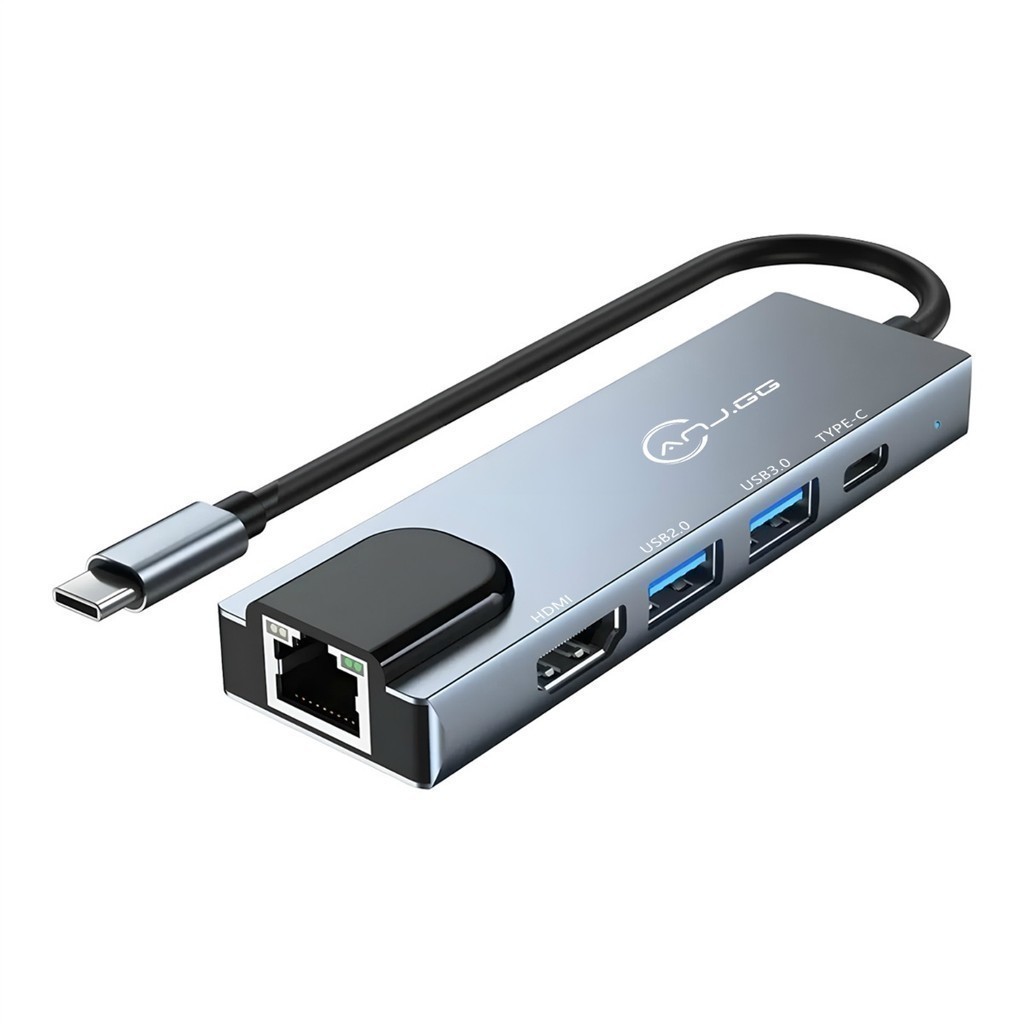 adaptador hub usb c 5 em 1 hub tipo c hdmi 4k ethernet e 100w pd ...