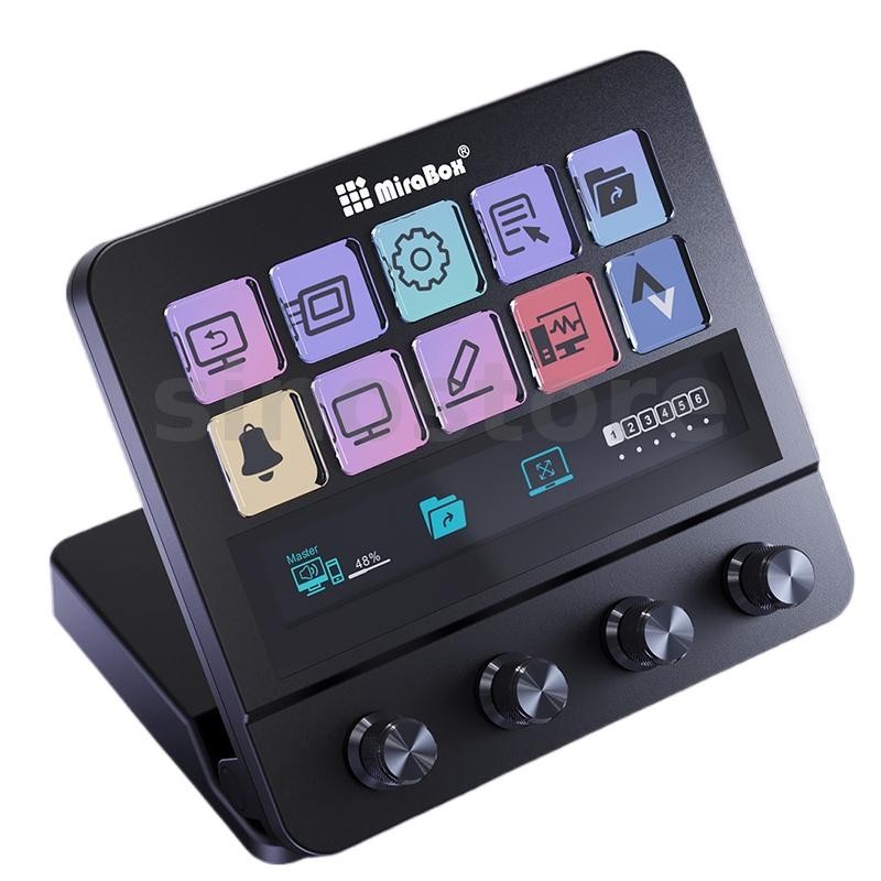 MIRABOX n4（Stream Deck風デバイス） MiraBox MBox N4 Stream Deck Com 10 Botões LCD E 4 Rotativos