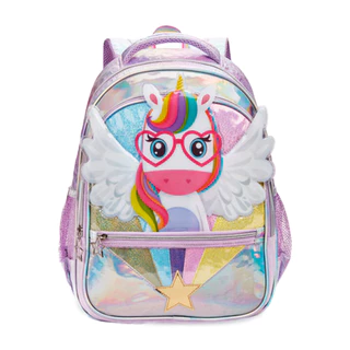 Mochila De Costas Escolar Infantil Estampado Unicórnio Wings em Oferta na Shopee