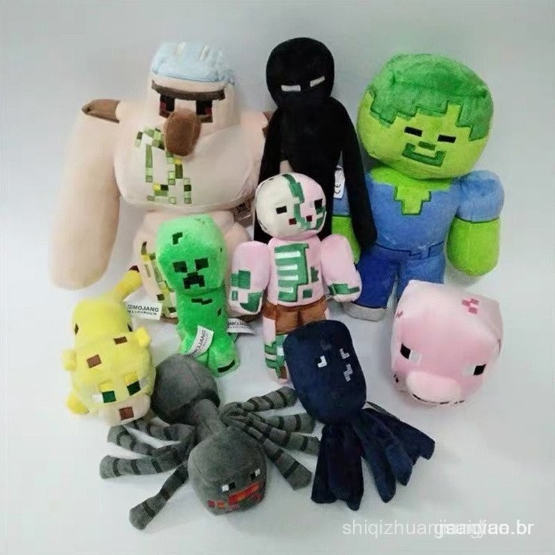 Boneco de Pelúcia Minecraft Série Completa Steve Creeper Enderman ...