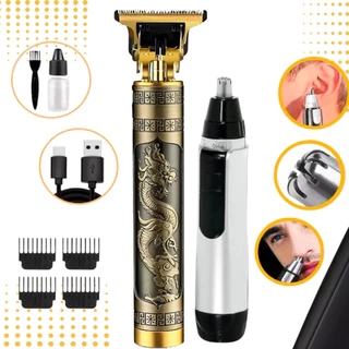 Kit Barbeador Elétrico Masculino – Aparador de Pelos/ Máquina de Cortar Cabelo/ Barba/ Nariz e Ouvido Profissional - WL em Oferta na Shopee