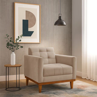 Cadeira de Escritório Estofada Decorativa Assunção Veludo