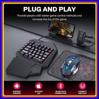Mobilador Gamer – Teclado Semi Mecânico e Mouse Profissional Uma Mão – RGB – Free Fire | Kit 5 em 1 ou Teclado Individua em Oferta na Shopee