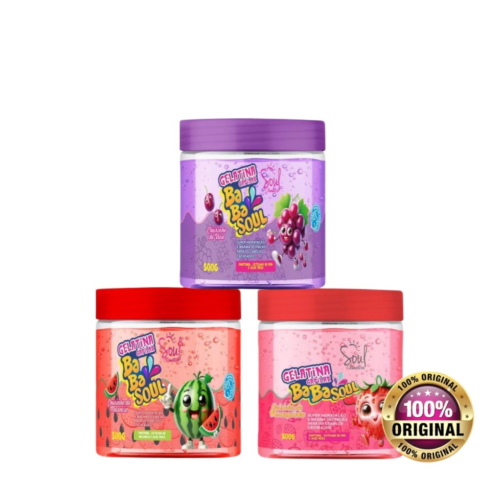 Gelatina Capilar Define Sem Resseca Babasoul Cabelo Cacheado Melancia ...