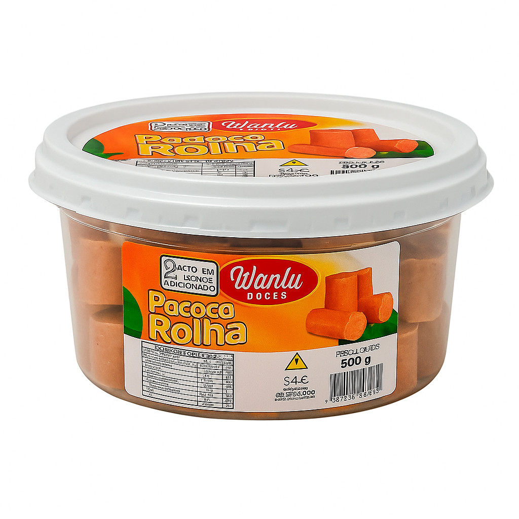 Paçoca Rolha Wanlu Pote 500g c/ 30un - Amendoim Tradicional | Shopee Brasil