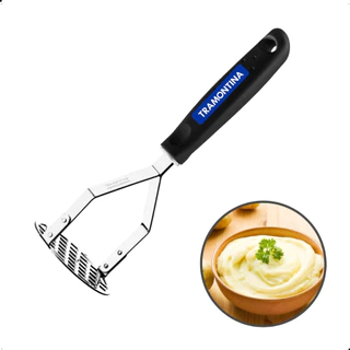 Amassador De Batatas, Feijão e Legumes Tramontina Utilitá em Inox Preto Espremedor em Oferta na Shopee