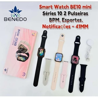 Smart Watch BE10 mini 41mm series 10 2025 2 Pulseiras BPM Esportes gps inteligente