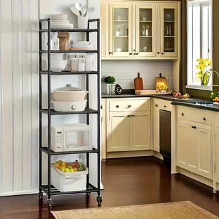 Estante Multiuso Em Metal Prateleira Armazenamento Móvel Organizadora De Banheiro Cozinha 3/4/5/6 Camadas em Oferta na Shopee