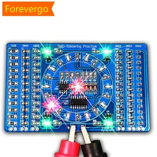 Kit De Placa De Prática De Solda forevergo SMD CD4017 + NE555 LED Rotativa DIY Treinamento De Habilidade Componentes Ele