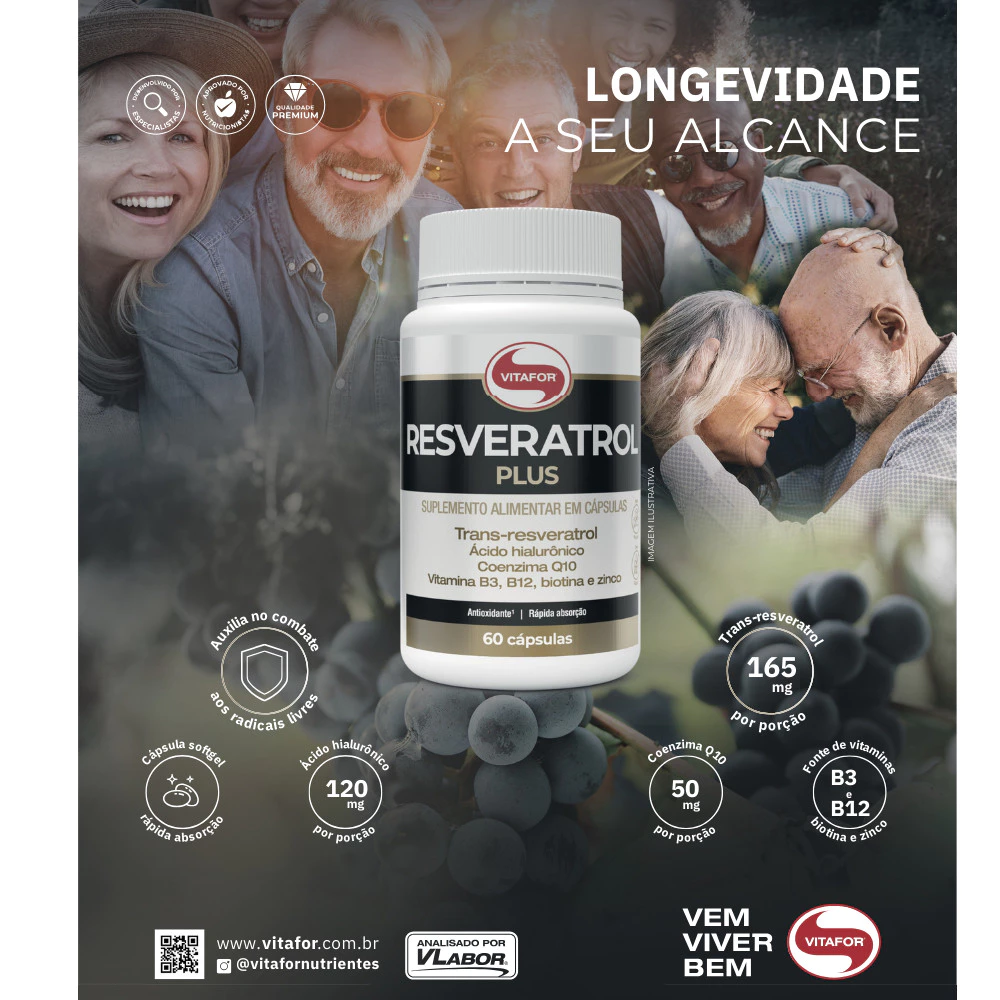 Resveratrol Plus 60Cps 1G Benefícios