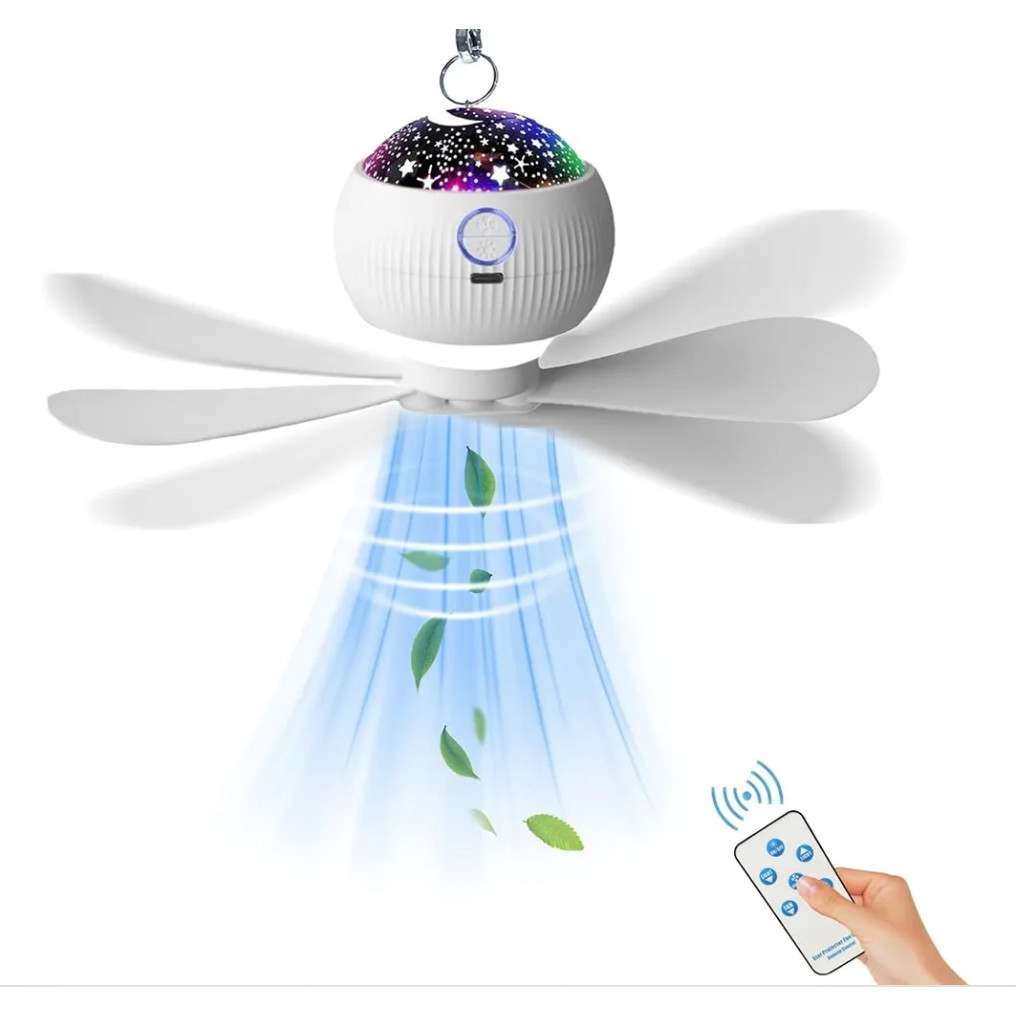 Ventilador De Teto Sem Fio Com Projetor Estrelado Portátil | Shopee Brasil