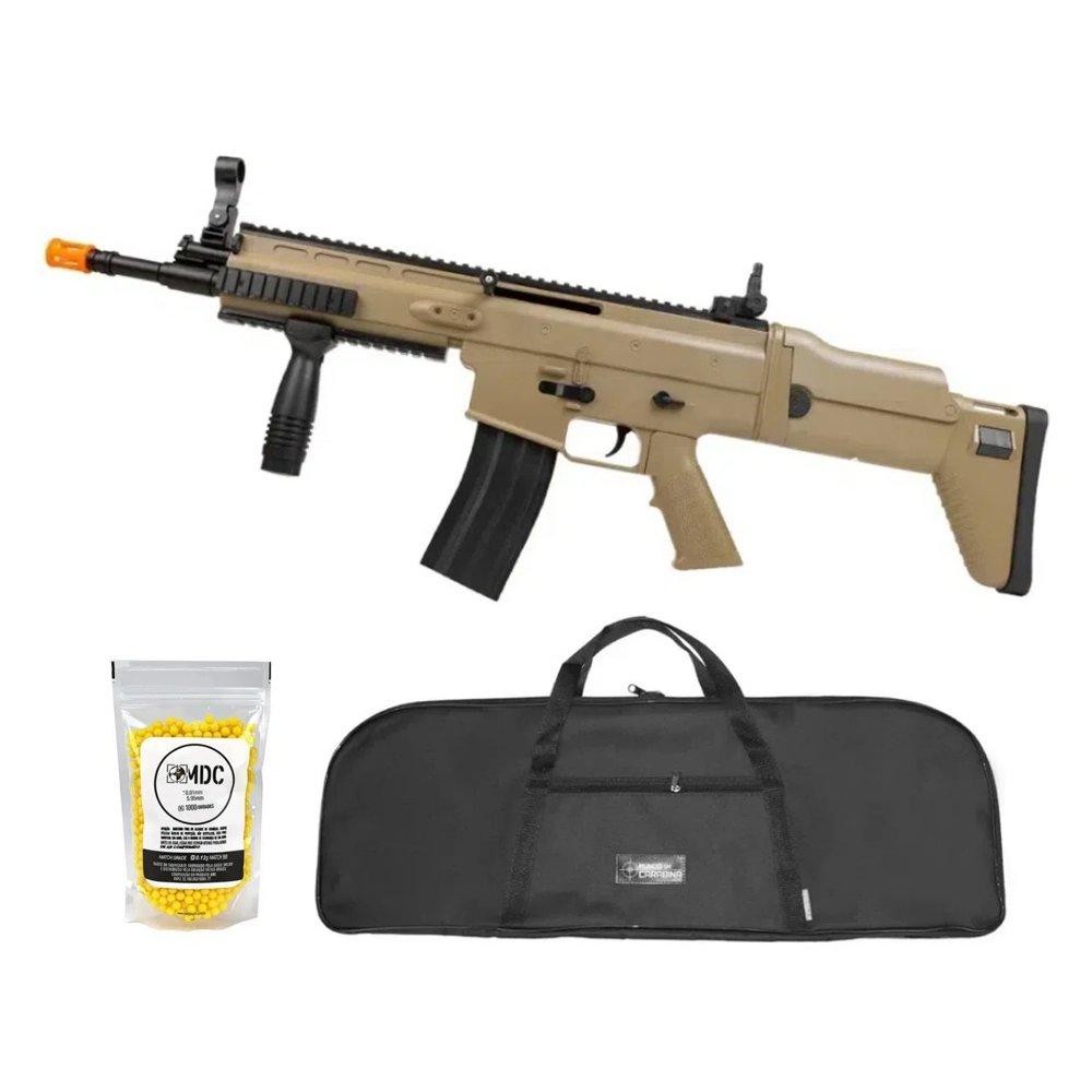 Rifle Airsoft Scar L Tan Mola 6mm - Rossi + Capa + BBS | Shopee Brasil