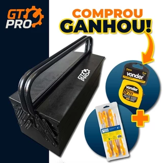 Caixa de Ferramentas - GTPro - 5 Gavetas GANHE Trena + Jogo Chave de Fenda 6 peças