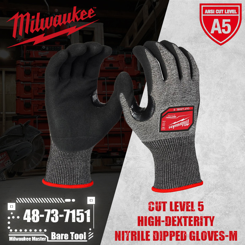 Milwaukee 48-73-7151/7152 7153 Nível De Corte 5 Luvas Mergulhadas Em ...