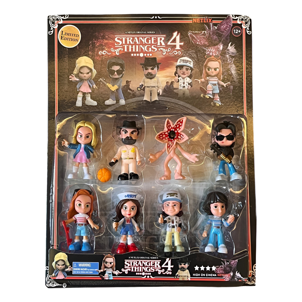 Kit 8 Mini Figuras Stranger Things 4 Colecionáveis Netflix Personagens ...
