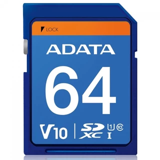 Cartão De Memória Adata Premier SDXC/SDHC UHS-I, 64GB, Classe 10, ASDX64GUICL10-R em Oferta na Shopee