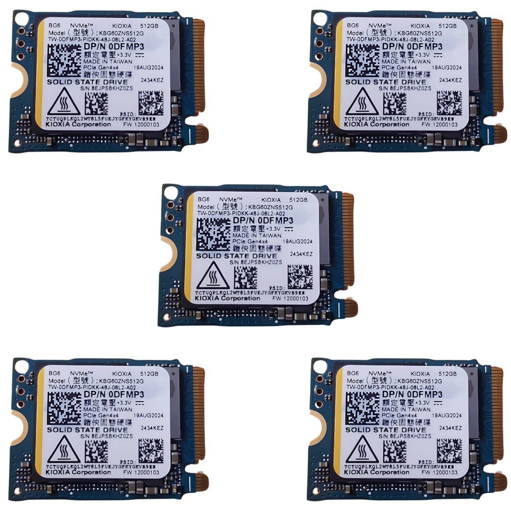 Kit 5 Ssd 512gb Kioxia Bg6 Pcie Gen4x4 Nvme KBG60ZNS512G Ps5