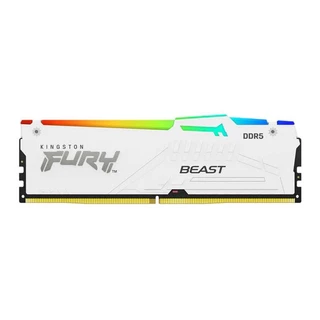 Memoria Kingston Fury Beast, RGB, 16GB (1x16GB), DDR5, 5600MHz, C40, Branco, KF556C40BWA-16
